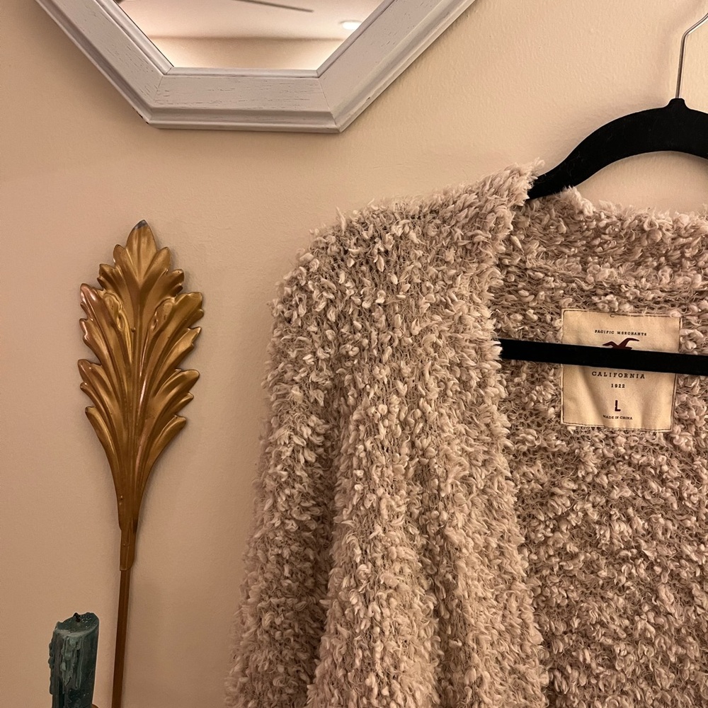 Fluffy cream cardigan